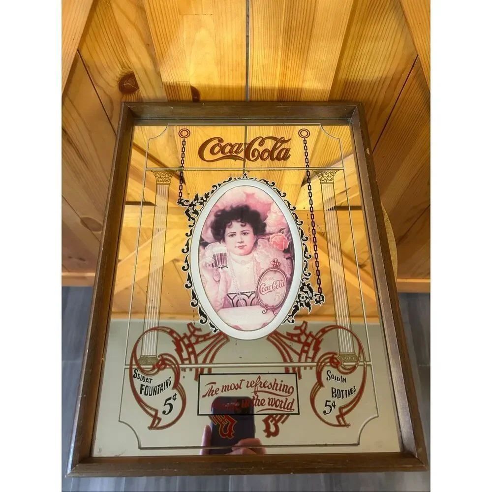 Vintage Coca Cola Framed Mirror (5663)